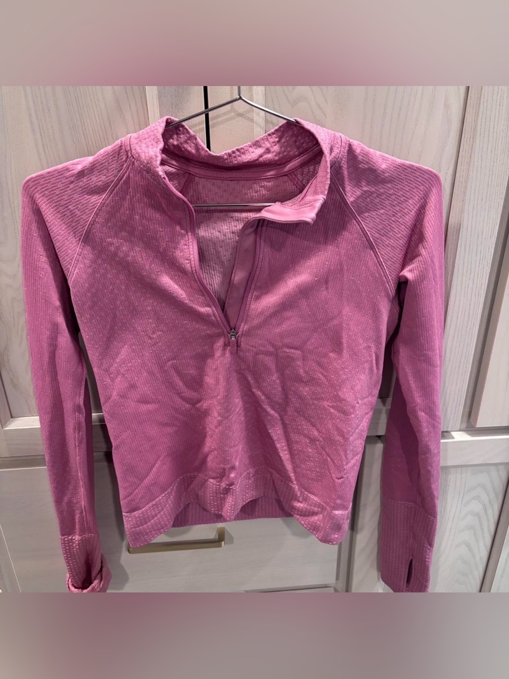 Women's lululemon Pink Half-Zip Long Sleeve Top
Size 2